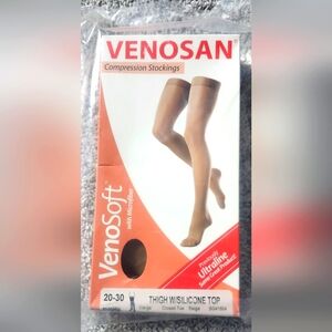 NWT Venosan Full Length Open Toe 20-30mmHg Compression Stockings Size XL Beige